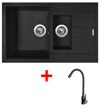 Sinks AMANDA 780.1 Metalblack + ELASTA černá matná 
